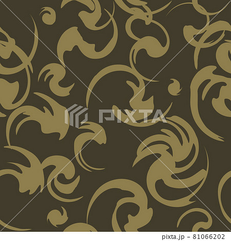 柄 手書き風_旋回模様_茶色 パターン ベクター 柄 手書き風_旋回模様_茶色 パターン ベクター 81066202
