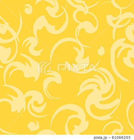 柄 手書き風_旋回模様_黄色 パターン ベクター 柄 手書き風_旋回模様_黄色 パターン ベクター 81066205