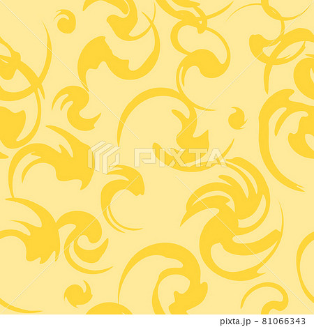 柄 手書き風_旋回模様_黄色パターン ベクター 柄 手書き風_旋回模様_黄色パターン ベクター 81066343