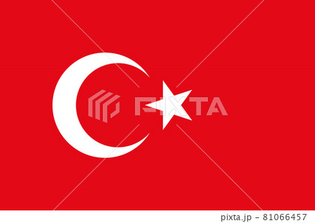 National flag of Turkey original size and colors vector illustration, Turkish flags featuring star and crescent, al bayrak or as al sancak in Turkish national anthem, Ottoman flag in Turkish Flag Law