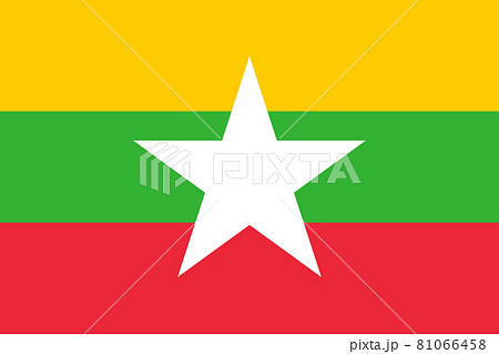 National flag of Myanmar original size and colors vector illustration, State of Burma flag, Myanmar flag 81066458