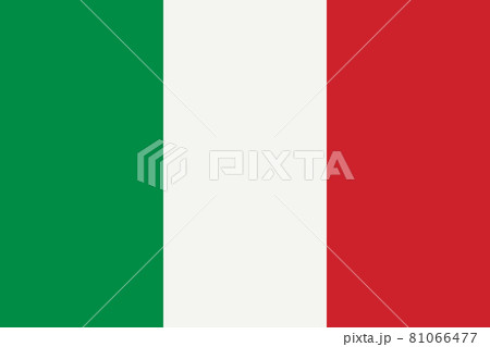 National flag of Italy original size and colors vector illustration, Italian flag or il Tricolore bandiera d'Italia, first tricolour cockade flag Italian Republic 81066477