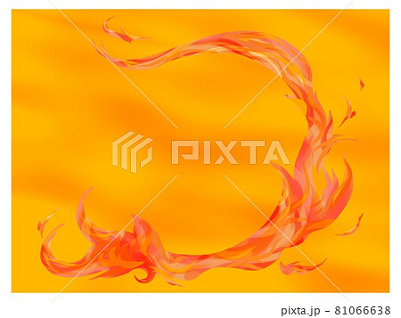 炎の丸フレーム 炎背景 のイラスト素材