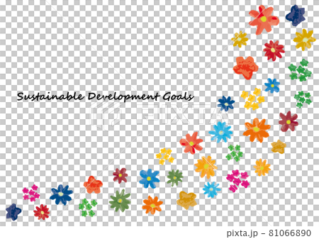 17 color watercolor flower icon line of SDGs image 17 color watercolor flower icon line of SDGs image 81066890