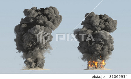fire and smoke on blue background fire and smoke on blue background 81066954