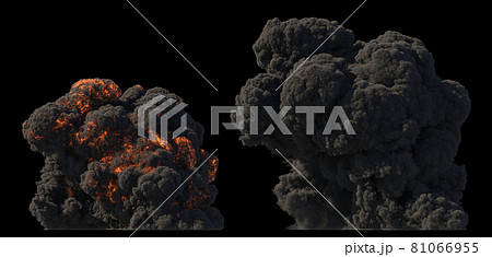 Fuel explosion on black background Fuel explosion on black background 81066955