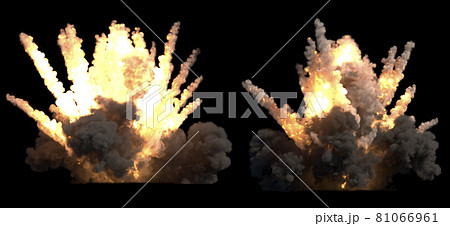Explosion on black background 81066961