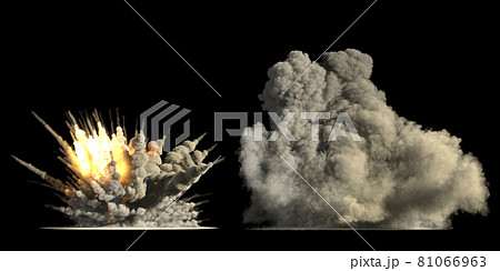 Big explosions on black 81066963