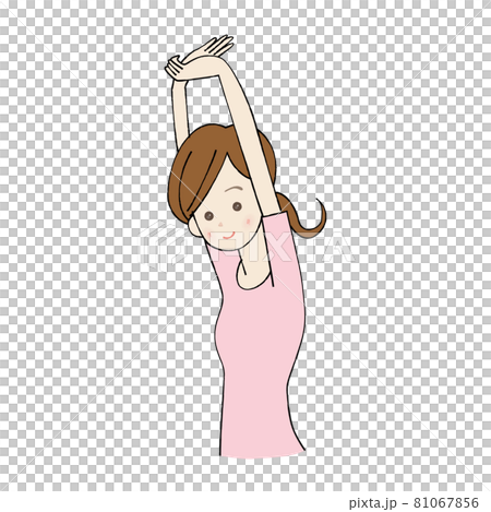 ストレッチをする女性 背伸び 81067856