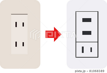 コンセント交換のイラスト素材　ベクター 81068389