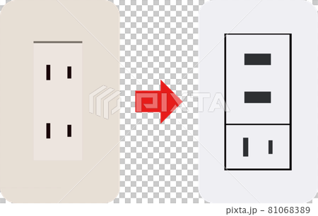 コンセント交換のイラスト素材　ベクター 81068389