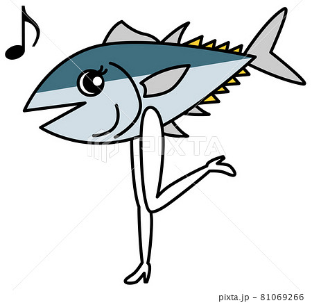 さかなさんのキャラクター マグロ ぶり ハマチ カツオ イラスト ベクターのイラスト素材
