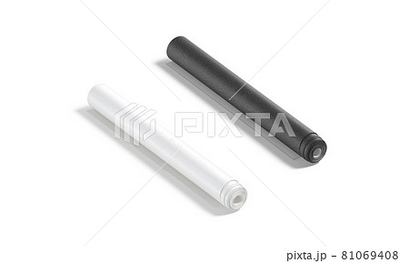 Blank black and white wallpaper twisted roll mockup, side view 81069408