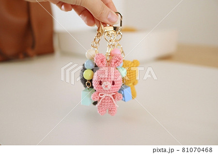 Handmade keychain in shape rabbit 81070468