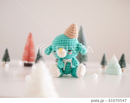 Close-up of handmade doll in shape puppy 81070547