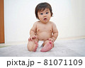 カメラを見るムチムチの赤ちゃん 81071109