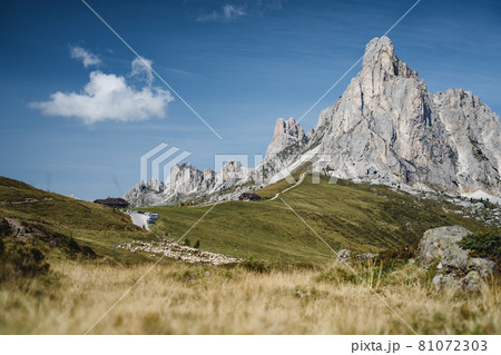 Passo Giau beautiful mountains in Dolomites alps, Italy Passo Giau beautiful mountains in Dolomites alps, Italy 81072303