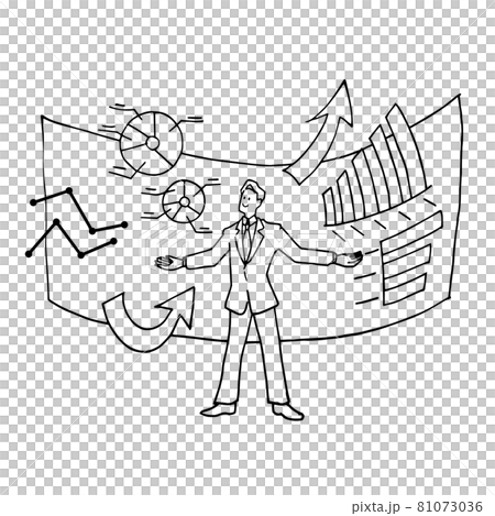 做演示文稿的商人的插圖 做演示文稿的商人的插圖 81073036