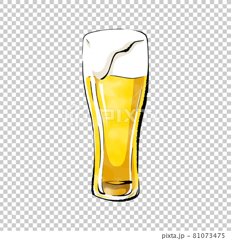 手書きラフスケッチ グラスビールのイラスト素材