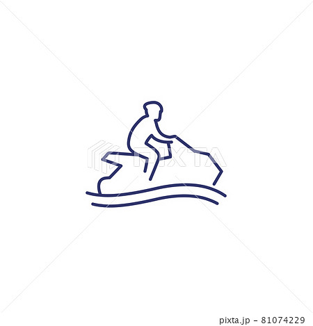 Jet ski line icon on white 81074229