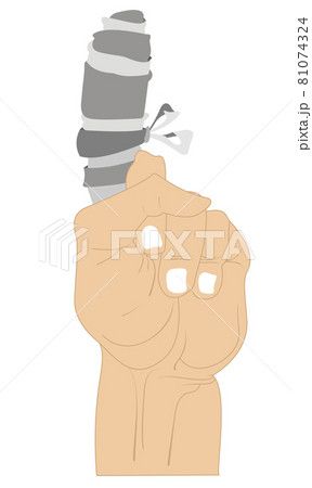 Hand with injured bandage finger isolated. Hand with injured bandage finger illustration Hand with injured bandage finger isolated. Hand with injured bandage finger illustration 81074324