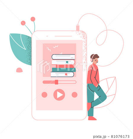 Podcast Or Spoken Episodic Serie Listening With のイラスト素材