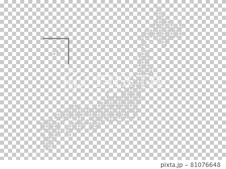 日本地図イラスト_ドット_県名なし_gry 81076648