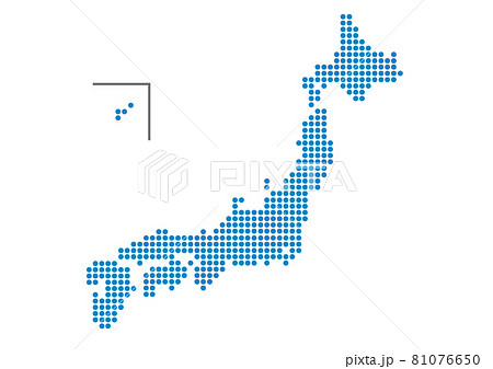 日本地図イラスト_ドット_県名なし_bu 81076650