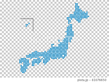 日本地図イラスト_ドット_県名なし_bu 81076650