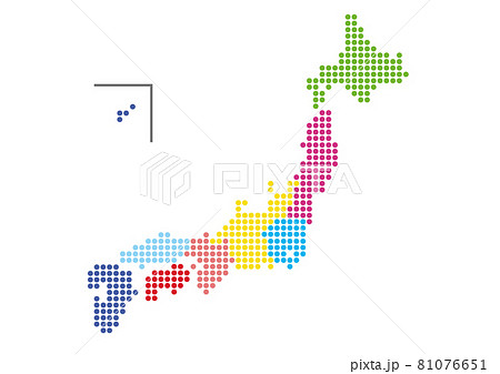 日本地図イラスト ドット 県名なし Pkmlのイラスト素材