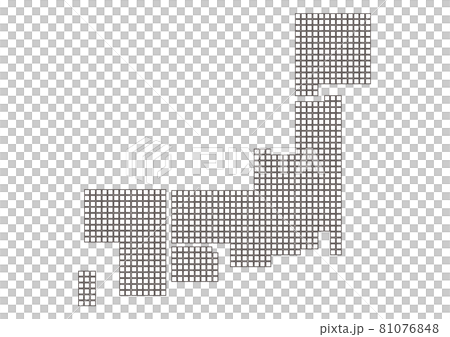Map of Japan Illustration_Square Dot A_No Prefecture Name_wh 81076848