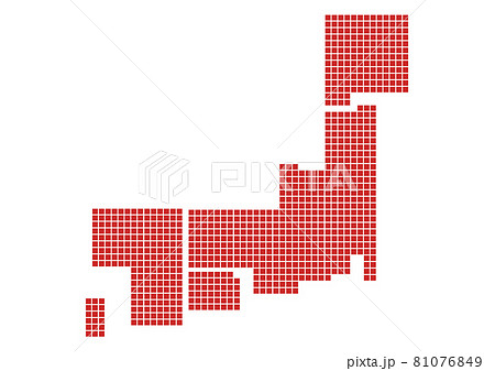 日本地図イラスト 角ドットa 県名なし Reのイラスト素材