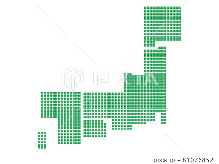 日本地図イラスト_角ドットA_県名なし_gr 81076852
