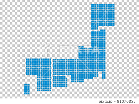 Map of Japan Illustration_Square Dot A_No Prefecture Name_bu Map of Japan Illustration_Square Dot A_No Prefecture Name_bu 81076853