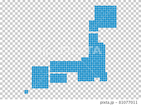 日本地図イラスト_角ドットB_県名なし_bu 81077011