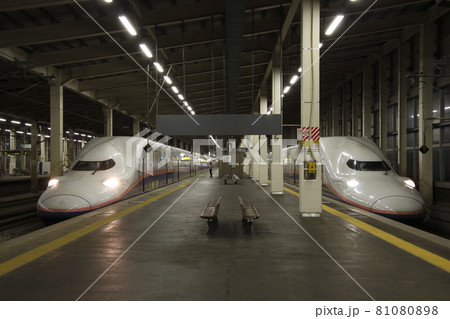 越後湯沢駅で並ぶ巨大な壁：引退間際の上越新幹線E4系：Maxとき／Maxたにがわ 81080898