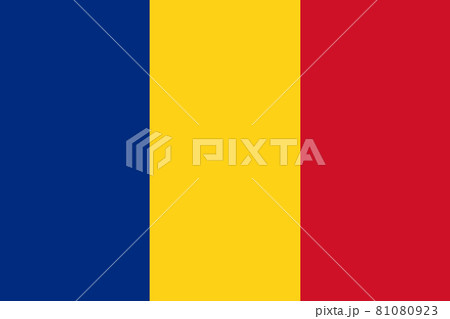 National flag of Romania original size and colors vector illustration, drapelul Romaniei by president Ion Iliescu, romania flag tricolor and Romanian flag 81080923