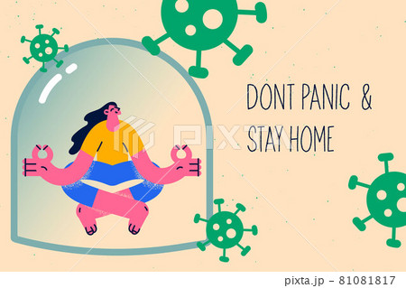 Dont panic and stay home concept 81081817