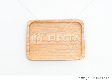 wooden tray or plate on white background wooden tray or plate on white background 81083212
