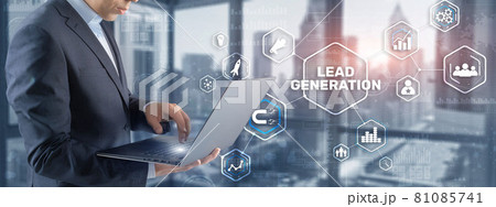 Man clicks on the inscription Lead Generation. Analysis Business Research Interest Concept 81085741