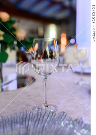 Festively served table at restaurant for a banquet. Festively served table at restaurant for a banquet. 81085751
