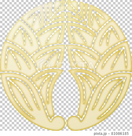 家紋 抱き茗荷【金色】 家紋 抱き茗荷【金色】 81086185