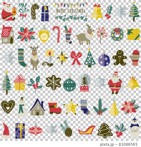 Christmas illustration material set Christmas illustration material set 81086565