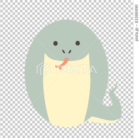 丸くてシンプルなかわいい蛇のイラスト素材