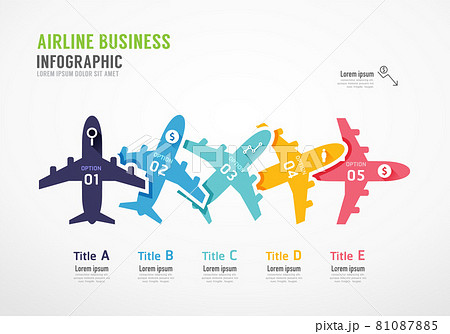 Airline Business resources infographic concept. Vector slide template. Creative illustration. 81087885