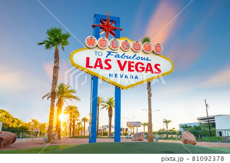 The Welcome to Fabulous Las Vegas sign in Las Vegas, Nevada USA 81092378