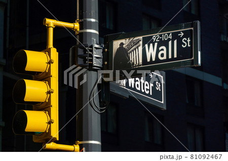 Sign for Wall Street in New York City Sign for Wall Street in New York City 81092467
