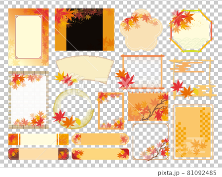 秋 和風 紅葉 フレーム枠 秋 和風 紅葉 フレーム枠 81092485