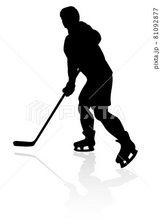 Ice Hockey Player Silhouette Ice Hockey Player Silhouette 81092877
