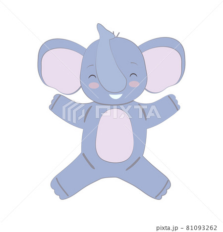 A funny jumping elephant with his eyes closed. A funny jumping elephant with his eyes closed. 81093262
